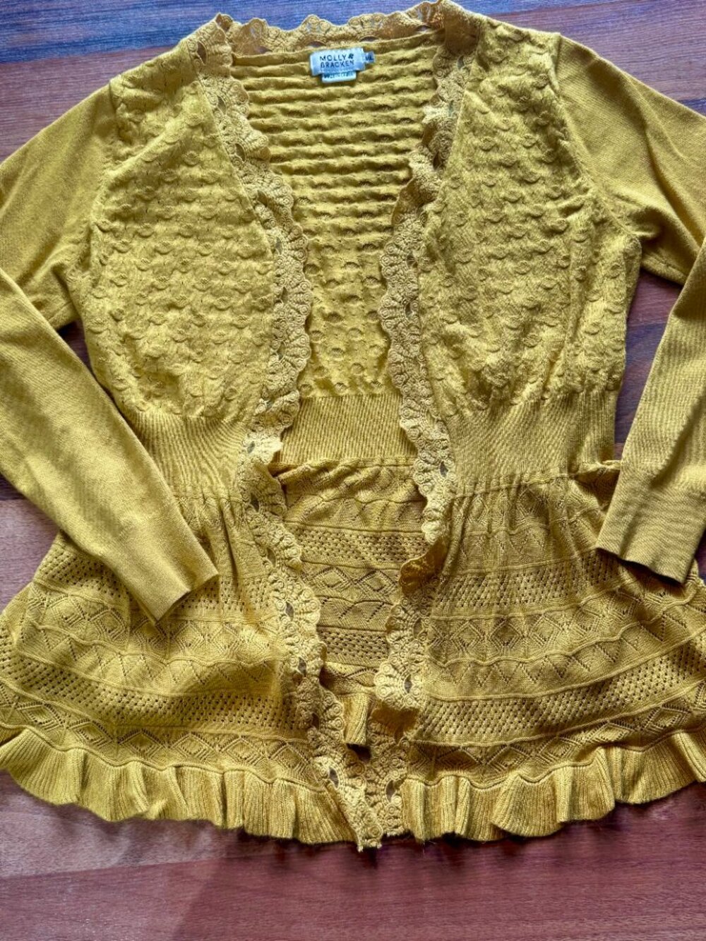 Pretty Mustard Yellow Open Cardigan